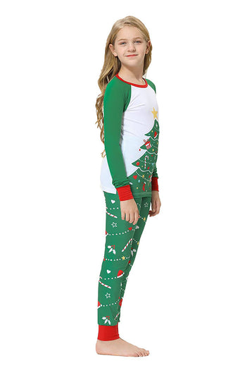 Green Christmas Tree Family Matching Pajama Set