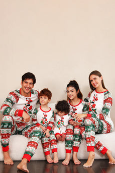 Red Green Family Christmas Tree Pajamas Set