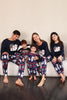 Load image into Gallery viewer, Navy Print Christmas Family Matching Pajamas Set