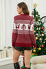 Load image into Gallery viewer, Red Crewneck Pullover Christmas Reindeer Sweater