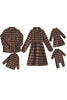 Load image into Gallery viewer, Family Matching Outfits Brown Plaid Bowknot Dresses and Long Sleeves T-Shirt
