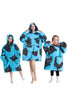 Load image into Gallery viewer, Black Dinosaur Family Matching Flannel Oversize Wearable Hoodie Blanket Sweatshirt