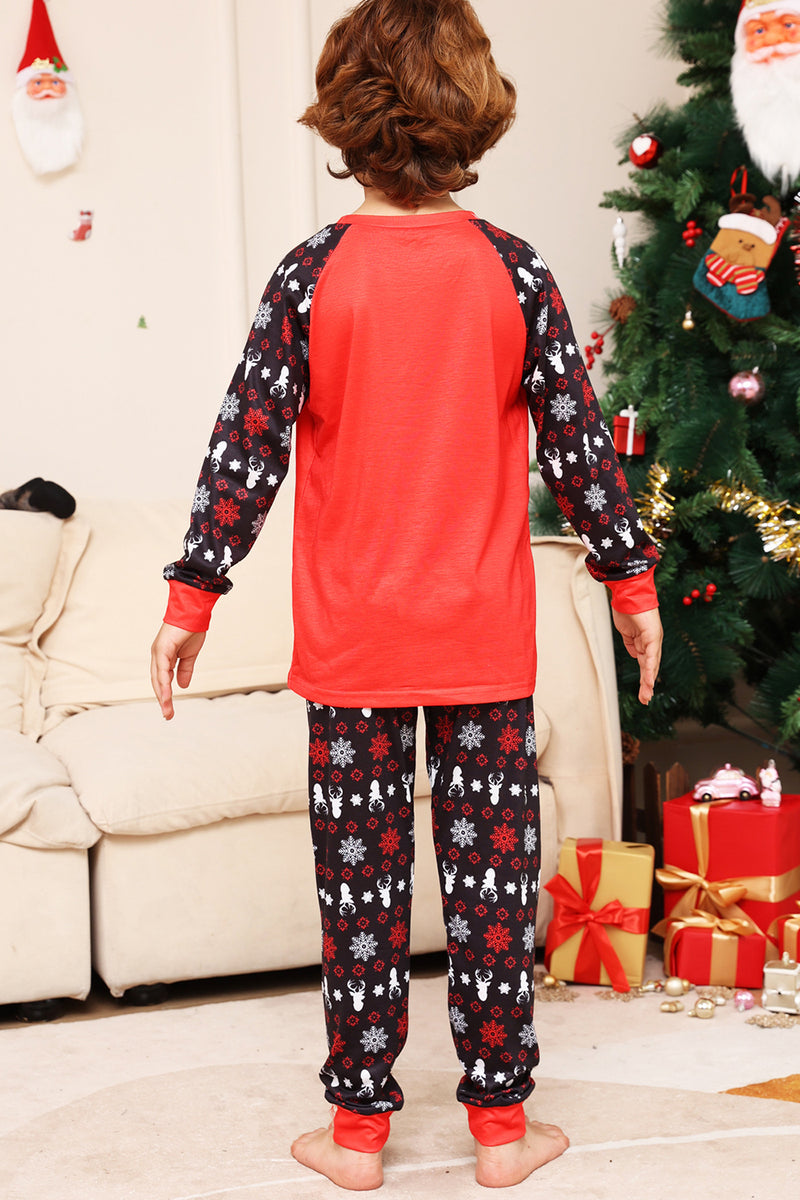 Load image into Gallery viewer, Christmas Family Matching Pajamas Black Red Deer Printed Pajamas Set