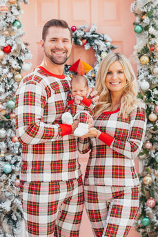 Christmas Family Matching Pajamas Set Red Plaid Pajamas