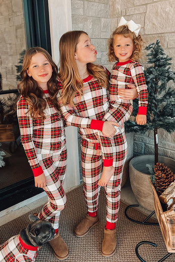 Christmas Family Matching Pajamas Set Red Plaid Pajamas