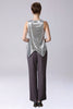 Load image into Gallery viewer, Dusk Sequin 3 Pieces Mother of the Bride Pant Suits