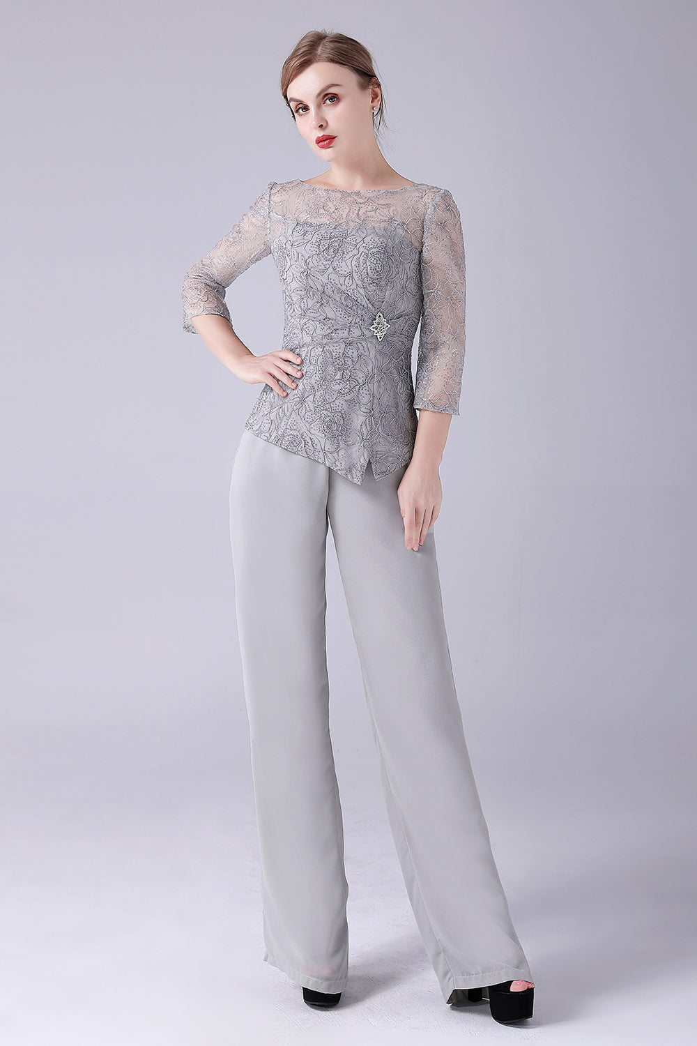 Silver grey lace jacket www.together.co.uk  Mother of the bride trouser  suits, Mother of the groom trousers, Mother of the bride suits