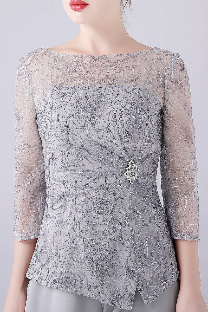 Silver grey lace jacket www.together.co.uk  Mother of the bride trouser  suits, Mother of the groom trousers, Mother of the bride suits