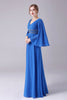 Load image into Gallery viewer, Royal Blue A-Line V-Neck Pleated Floor-Length Mother Of the Bride Dress With Beading