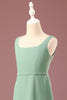 Load image into Gallery viewer, Matcha Square Neck Sleeveless A-line Chiffon Maxi Junior Bridesmaid Dress