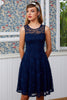 Load image into Gallery viewer, Navy Lace Dress