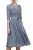 Load image into Gallery viewer, Grey Sash Lace Dress