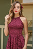 Load image into Gallery viewer, Burgundy Lace Asymmetrical