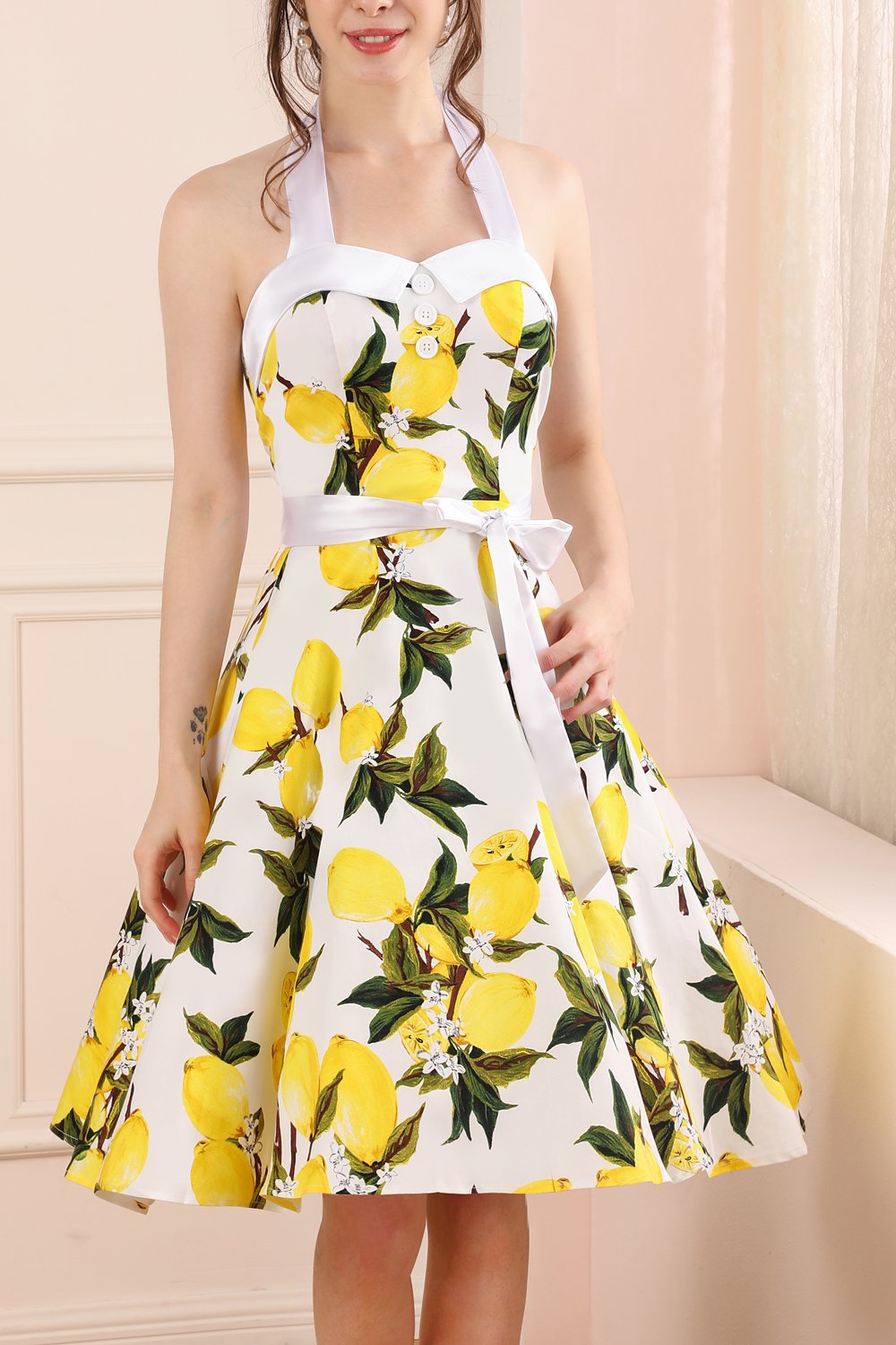 Lemon Halter Dress