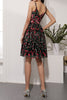 Load image into Gallery viewer, Floral Black Prom Dress