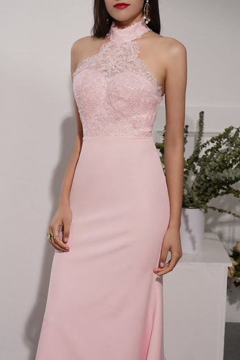 Pink Mermaid Prom Bridesmaid Dress