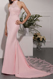 Pink Mermaid Prom Bridesmaid Dress