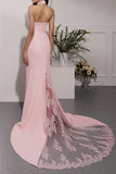 Pink Mermaid Prom Bridesmaid Dress