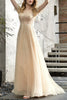 Load image into Gallery viewer, Champagne Beaded Long Prom Dress