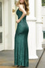 Load image into Gallery viewer, Dark Green Sequin Mermaid Long Prom Dress