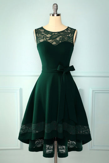 Dark Green High Low Dress