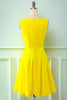 Load image into Gallery viewer, Yellow Vintage 1950s Dress with Hollow Lace