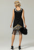 Load image into Gallery viewer, Black 1920s Sequins Fringe Flapper Dress