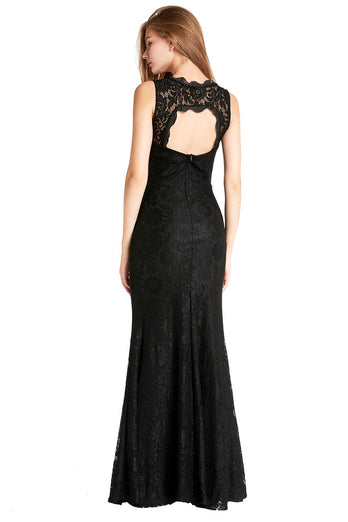 Black Mermaid Lace Long Prom Dress
