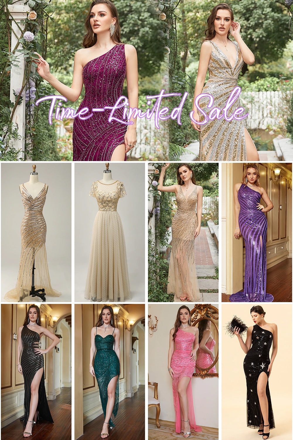 Time-Limited Sale For Beaded Prom Dress (1 pc - Random Style & Color)