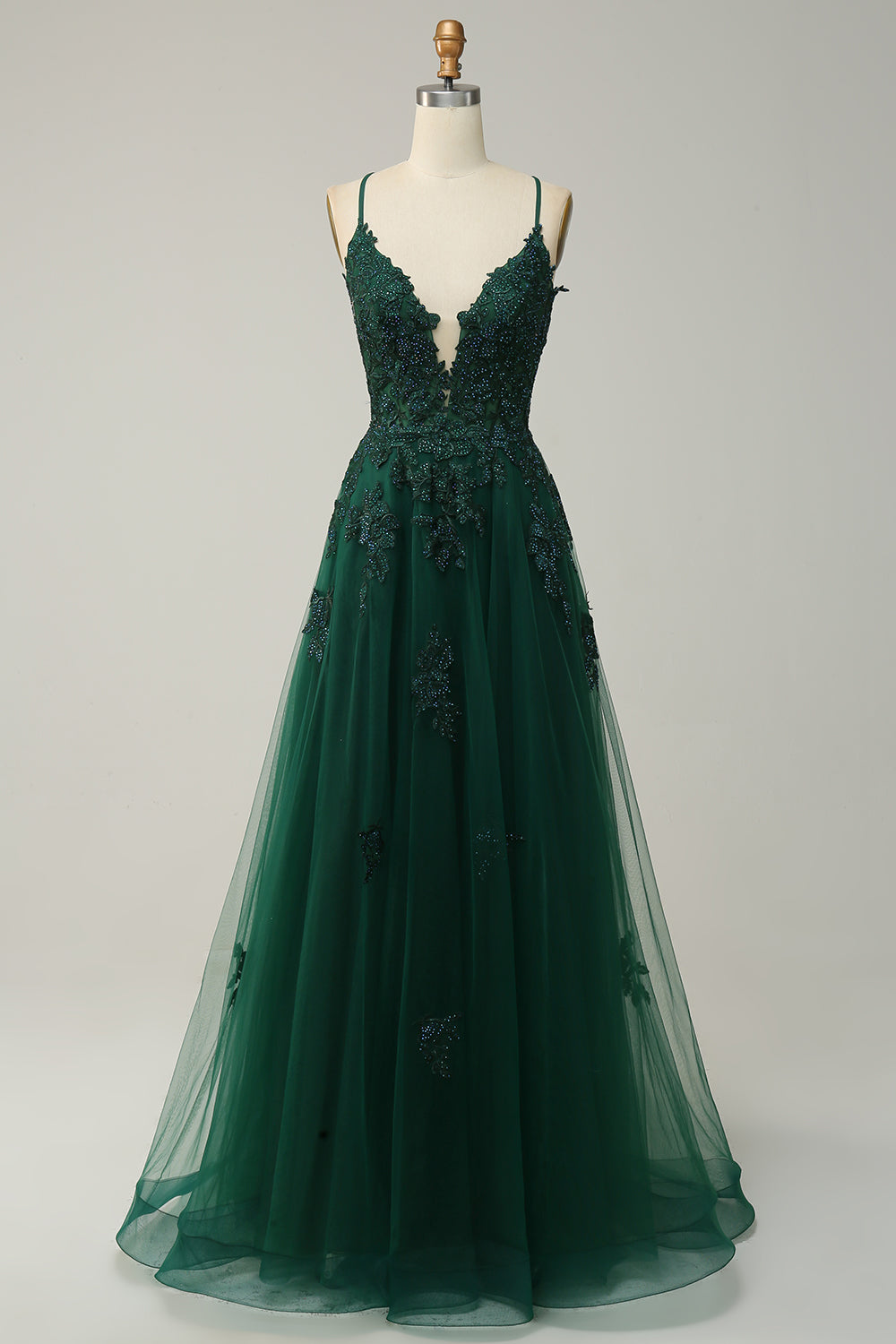 Zapaka Women Dark Green Long Prom Dress A Line Spaghetti Straps Formal Dress with Criss Cross Back ZAPAKA UK Zapaka Women Dark Green Long Prom Dress A Line Spaghetti Straps Formal Dress with Criss Cross Back ZAPAKA UK