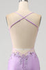 Load image into Gallery viewer, Trendy Mermaid Spaghetti Straps Lilac Long Prom Dress with Appliques Beading
