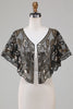 Load image into Gallery viewer, Black Glitter Sequins 1920s Cape