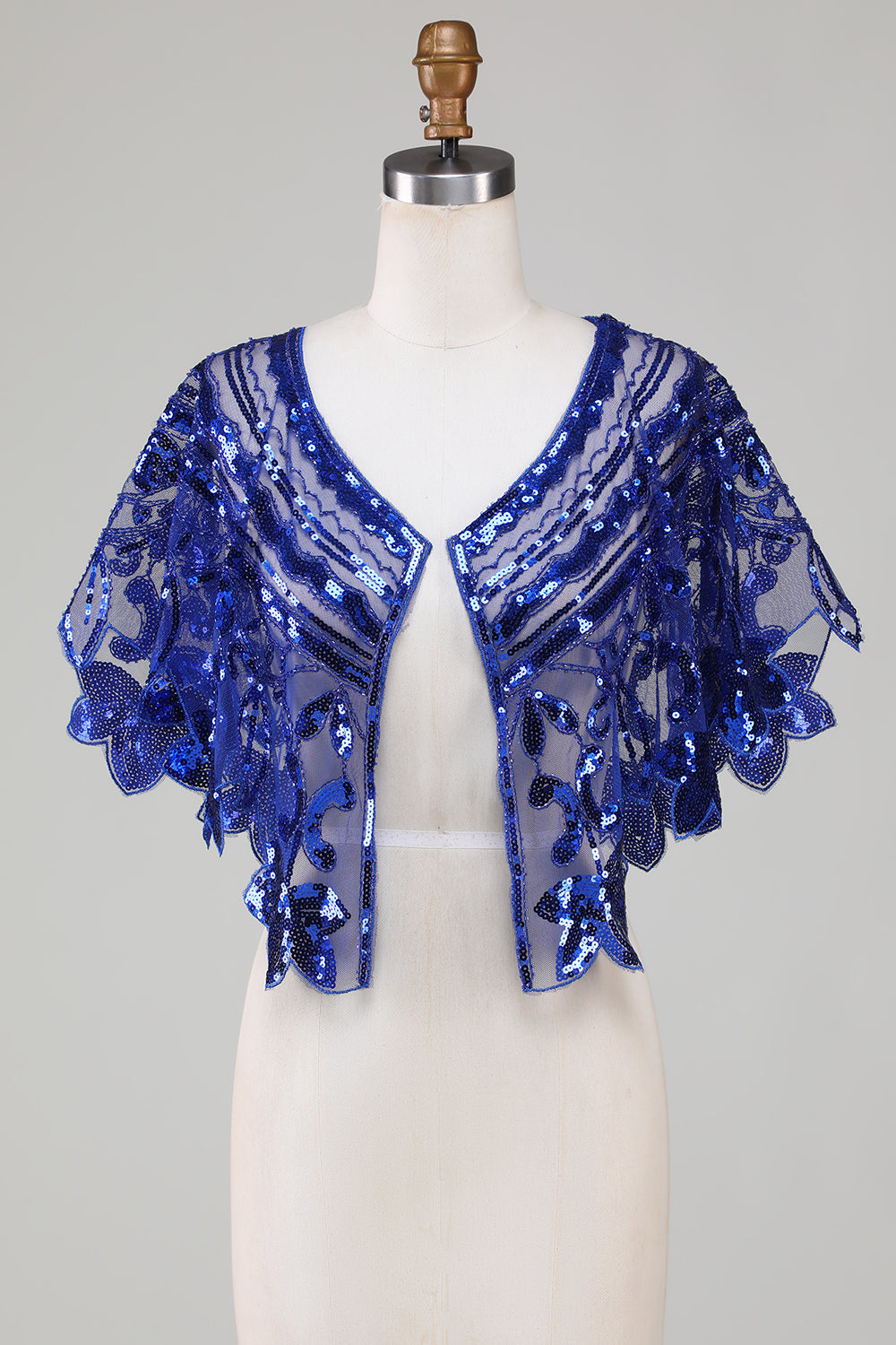 Glitter Sequins Black 1920s Cape