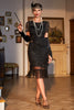 Load image into Gallery viewer, Black Beaded Gatsby Fringed Flapper Dress