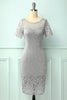 Load image into Gallery viewer, Grey Bodycon Lace Dress