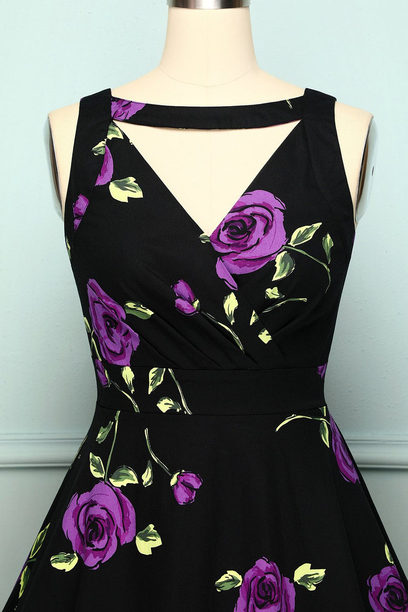 Load image into Gallery viewer, 1950s V Neck Purple