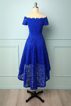 Royal Blue Off the Shoulder Dress