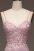 Load image into Gallery viewer, Glitter Blush Mermaid Spaghetti Straps Long Prom Dress with Beading