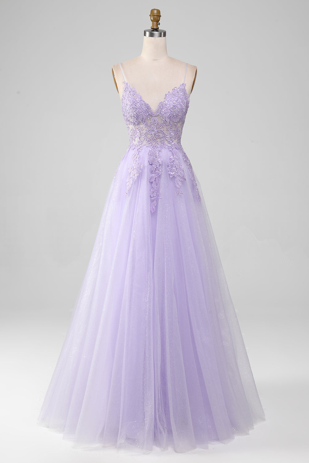 ZAPAKA Women Sparkly Light Purple Prom Dress A-Line Spaghetti Straps Long Party Dress With Beading ZAPAKA UK ZAPAKA Women Sparkly Light Purple Prom Dress A-Line Spaghetti Straps Long Party Dress With Beading ZAPAKA UK