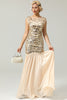 Load image into Gallery viewer, Champagne 1920s Flapper Glitter Dresses