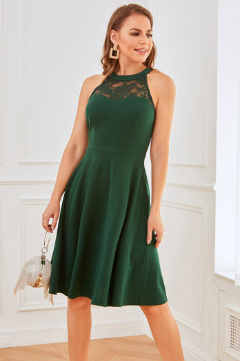 Dark Green Lace Bridesmaid Dress
