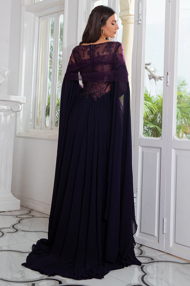 Load image into Gallery viewer, Luxurious A Line Bateau Long Mother Dress with Long Sleeves