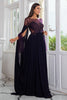 Load image into Gallery viewer, Luxurious A Line Bateau Long Mother Dress with Long Sleeves