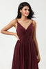 Load image into Gallery viewer, A-Line Sleeveless Burgundy Bridesmaid Dress