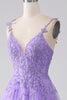 Load image into Gallery viewer, Lilac A-Line Spaghetti Straps Long Prom Dress with Appliques