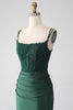 Load image into Gallery viewer, Dark Green Mermaid Spaghetti Straps Long Corset Prom Dress