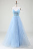 Load image into Gallery viewer, Light Blue Corset Prom Dress with Beading