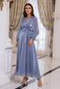 Load image into Gallery viewer, Blue Long Sleeves Mother Dress