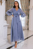 Load image into Gallery viewer, Blue Long Sleeves Mother Dress