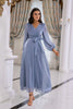 Load image into Gallery viewer, Blue Long Sleeves Mother Dress